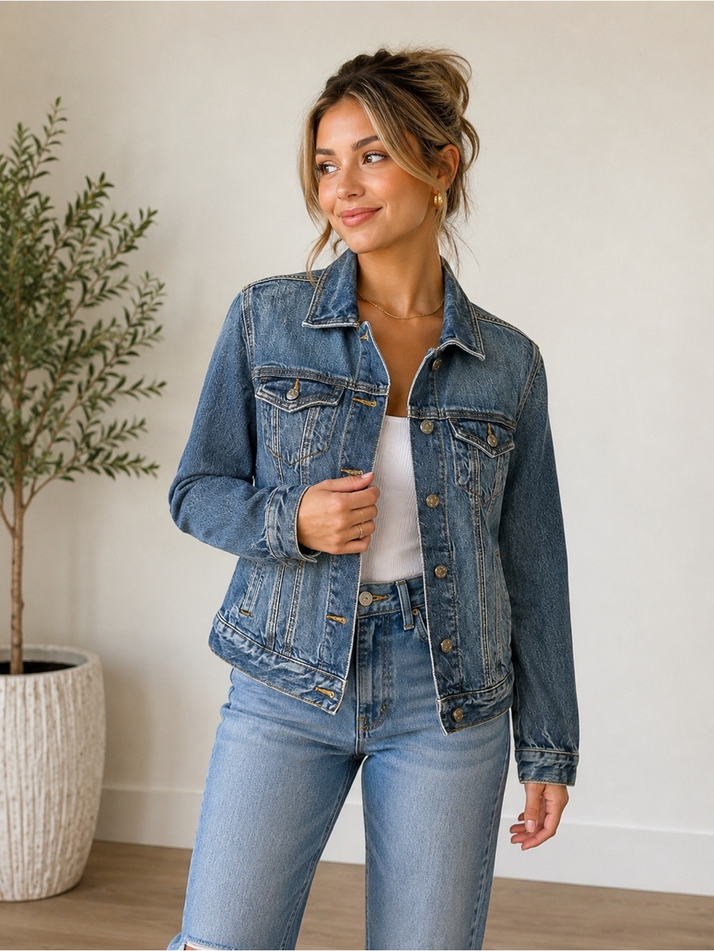 Loft Petite Classic Blue Denim Jacket